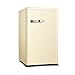 QINGZHUO Mini-Kühlschrank,95L Retro Kleiner Kühlschrank,für Hautpflege,Kosmetik,Getränke,Snacks,Wein Usw.für Schlafzimmer Oder Wohnzimmer.