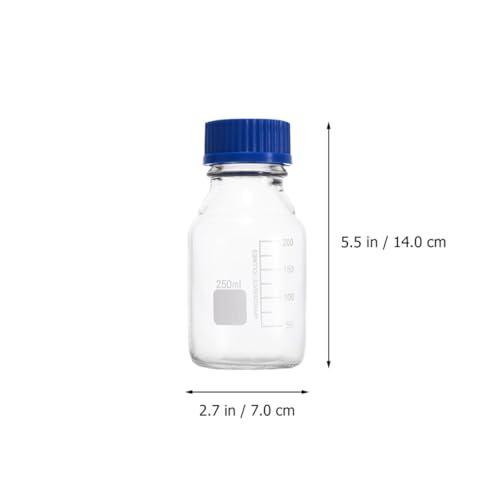 Fioles en verre transparent de laboratoire flacons étanches 250ml