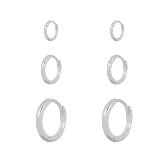 Trio Argolas Lisas Brincos Femininos Banhados Prata 925