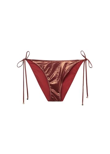 Woman's String Swimsuit Bottom Metallic Skin