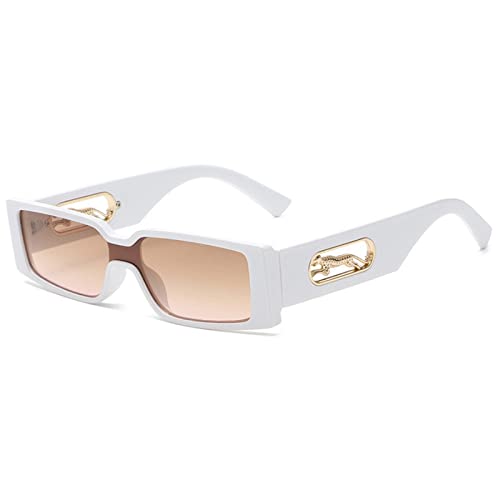 Lunettes de soleil rectangle femmes hommes designer punk léopard UV400 shades