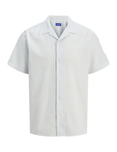 JACK & JONES Jorluke Seersucker Resort T-Shirt S, Bleu Ciel, L