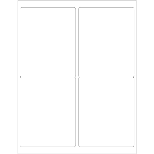 4 x 5 in. White Rectangle Laser Labels - Pack of 400