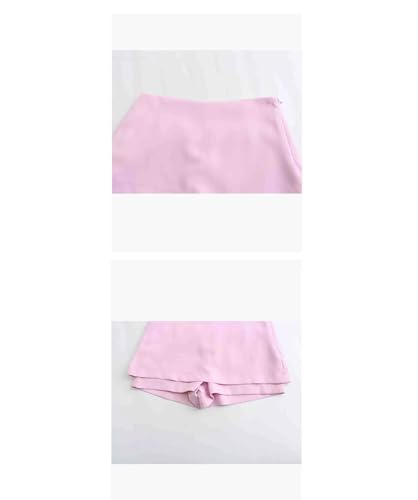 Women Party Casual Sexy Open Back Hanging Neck Shirt Style Top Skirt Set Skirt Shorts Set4