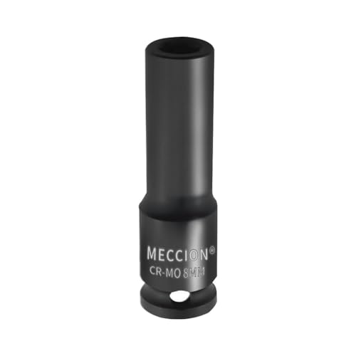 Image of Meccion 3 /8 Inch Drive Impact Socket 8mm Metric, 6 Point Cr-Mo Deep Socket, 63mm Length