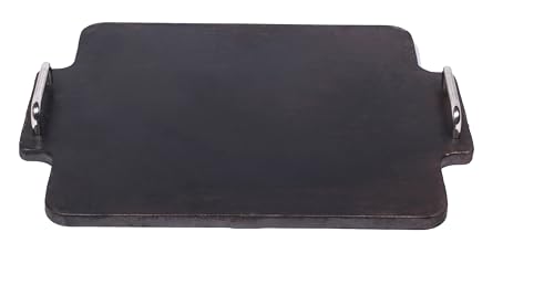 Image of G PAN 14 Inch Pre-Seasoned Cast Iron Square Dosa Tawa, Large Flat Dosaikkal Griddle Pan for Roti, Chapati and Crepes, Spacious Cooking Surface for Kitchen