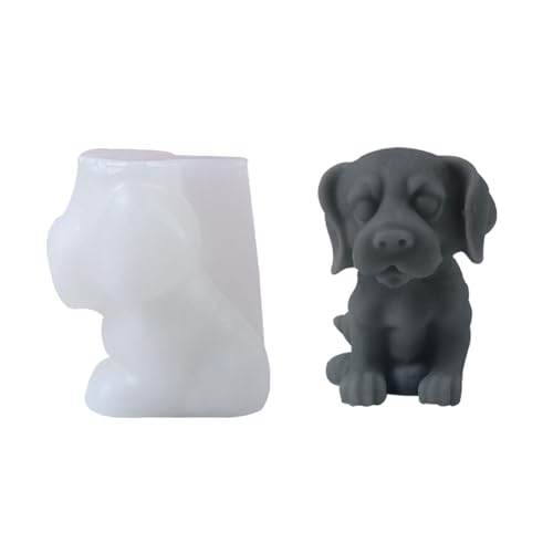 Meiliyizu Molde de silicona con forma de perro, moldes de silicona para decoración de velas, jabón, yeso, beagles