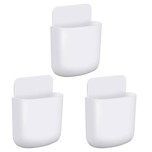 6 Porta Telecomandi Autoadesivi A Parete - Supporto Per Telefono, Telecomando TV, Bianco/Grigio - Foto 6