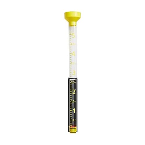 Taylor Capacity Jumbo Rain Gauge, Measure and Monitor Precipitation, Easy to Read for Backyard, Patio, Garden, and Lawn, 5-inch, Yellow