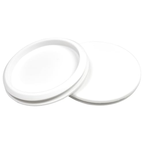 Image of 2 Pcs 90 mm Silicone Rubber Plugs Snap in Locking Hole Plugs for 90 mm (3-9 /16 inch) Round Holes, Flush Type Rubber Stoppers, Flexible Tube Pipe End Caps Covers, Waterproof Sealing Plugs, White