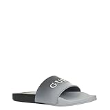 GUESS Herren Euro Slide Sandalen, schwarz/weiß, 43 EU
