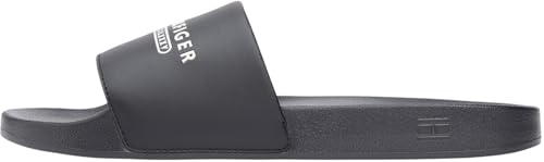 Tommy Hilfiger Sandalias para hombre RAISED Pool Slide FM0FM05761, color negro (negro), talla 43, Black, 43 EU