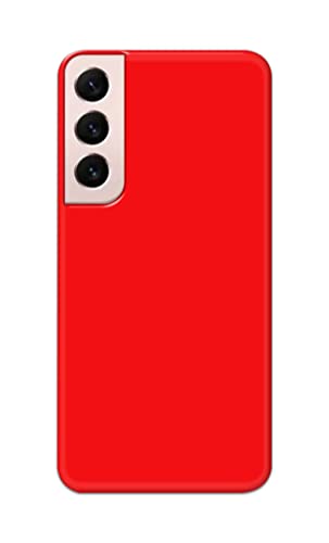 Image of Printed Hard Back Cover Case for Samsung Galaxy S22 Plus 5G | S22+ 5G Back Cover (Plain Red) -1803