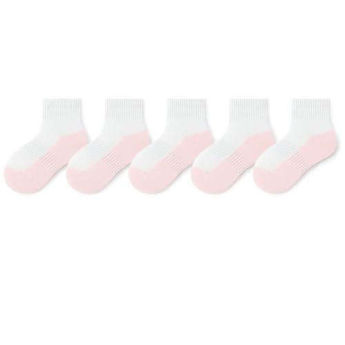 5-Pack Unisex Youth Athletic Cushioned Crew Socks Youth Boys Girls Fashion Sport Cotton Breathable Sock Multipacks