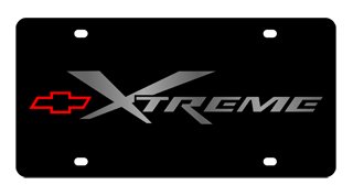 Placa de acero negro Chevrolet Xtreme para personalización y tuning exterior de coches
