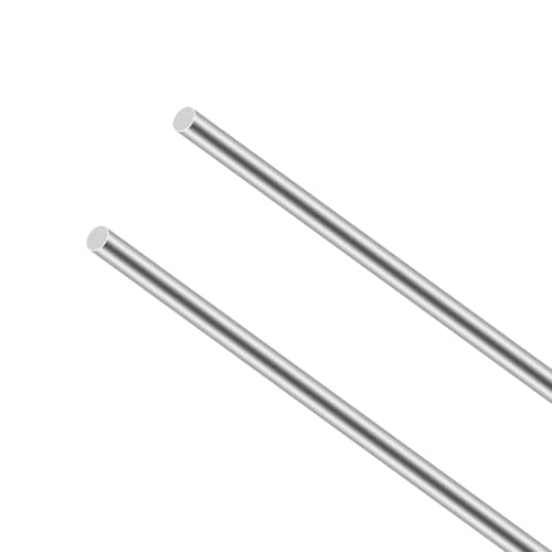 iMeistek 2Stück 304 Edelstahlstäbe, 6mm x 400mm Edelstahl Rundstab für Haus, Industrie, Maschinen, DIY-Handwerk