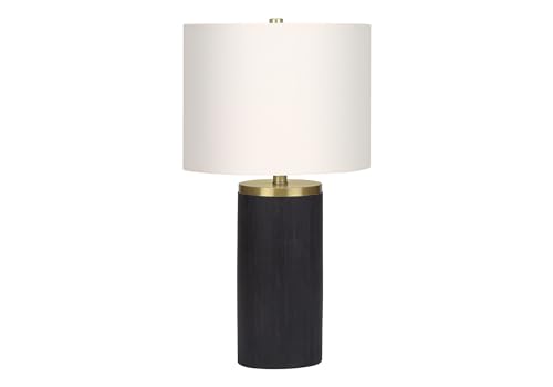 Wahome-Smart Stylish 24-Inch Table Lamp with Ribbed Black Concrete Base