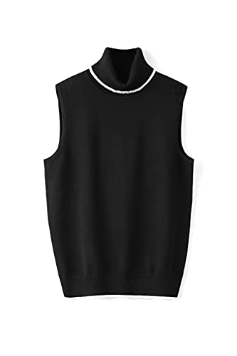 Image of Spicy Sandia Women Stretchable Turtleneck Knit Sleeveless Slim Fit Sweater