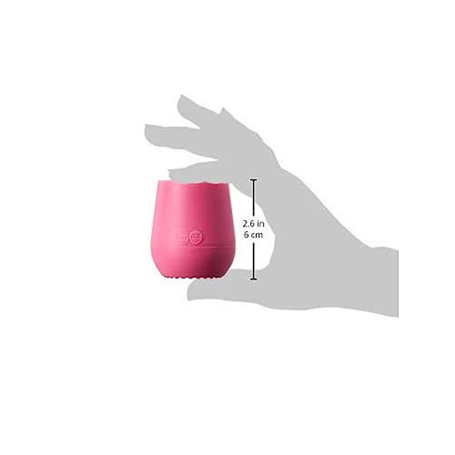 Image of ezpz Tiny Cup - 100% Silicone Drinking Training Open Cup for Baby /Infants - Designed by a Pediatric Feeding Specialist - Soft Non-Slip Grip - Weighted Base & Tactile Bumps - 59 ml, 4 Months+ (Pink)