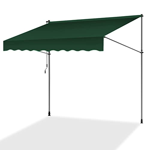 Tenda da sole a braccio articolato retrattile con manovella regolabile in altezza per terrazza, casa, giardino, balcone, beige, 200 cm