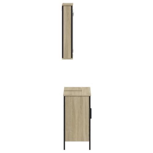 Muebles de baño de madera de roble Sonoma con acabado de alta calidad de 2 piezas 8