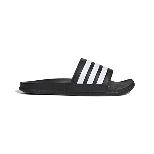 adidas Unisex Adilette Comfort Slides, Core Black / Cloud White, 44.5 EU