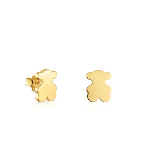 TOUS Pendientes Oso con Baño de Oro 18 Kt sobre Plata de Primera Ley 12 Mm Sweet Dolls, Colección Sweet Dolls