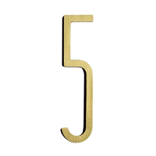 Numéro de porte Chiffre 5 laiton signalétique appartement et bureau