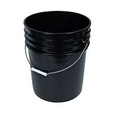 5 Gallon Black Buckets Six (6) Pack | Plastic | Black