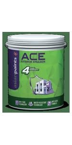 Image of Asian Paint Ace Exterior Emulsion - Durable Weather-Resistant Wall Finish, Anti-Algal Protection, Water-Based Paint for Superior Coverage (20L) White