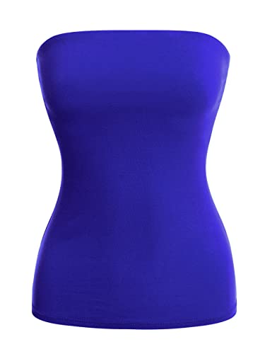Image of MixMatchy Women's Stretchy Strapless Tube Top Y2K Bandeau Top