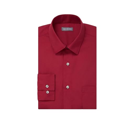 Image of Van Heusen Men's Poplin Regular Fit Solid Point Collar Dress Shirt