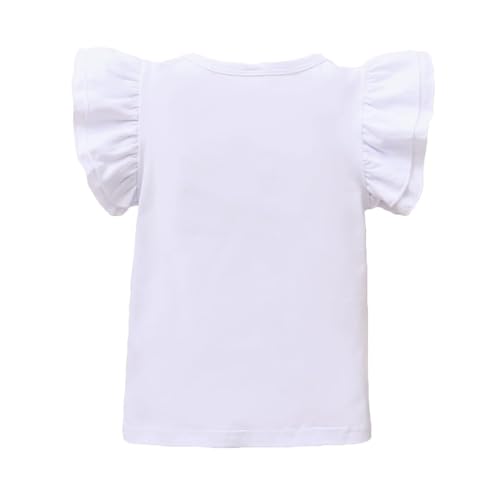 Flutter Sleeve T-Shirt for Girls, Kids Cute Blank Flutter Sleeve Top, Girls Casual Tops, Toddler Girls Blouse3
