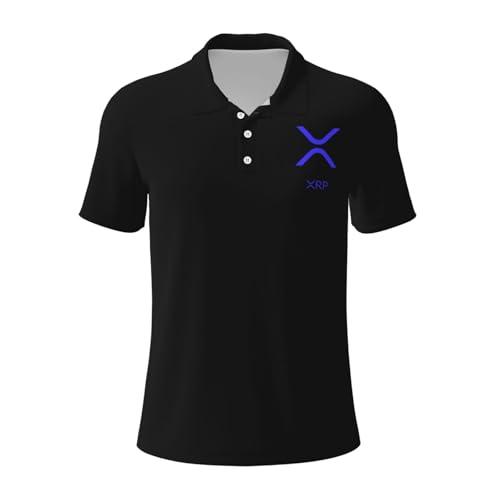 K Xrp Ripple Polo Shirts for Men, Mens Golf Shirt Quick-Dry Short Sleeve Casual