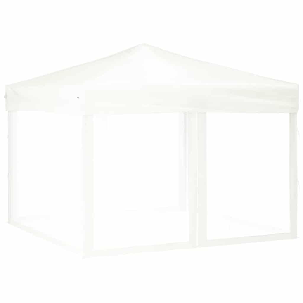 Carpa plegable para fiestas (3 x 3 m, con paredes laterales), color blanco