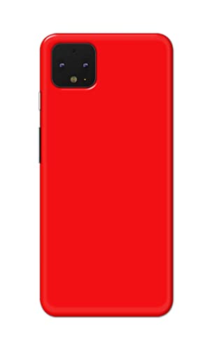 Image of PRINTFIDAA Printed Hard Back Cover Case for Google Pixel 4 Back Cover (Plain Red) -1803