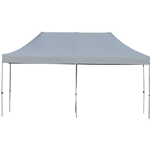 Flash Sale Buy 1 get 1 Outsunny 10' x 20' Heavy Duty Pop Up Canopy with 3-Level Adjustable Height, Wheeled Roller Bag, UV Fighting Roof, Grey