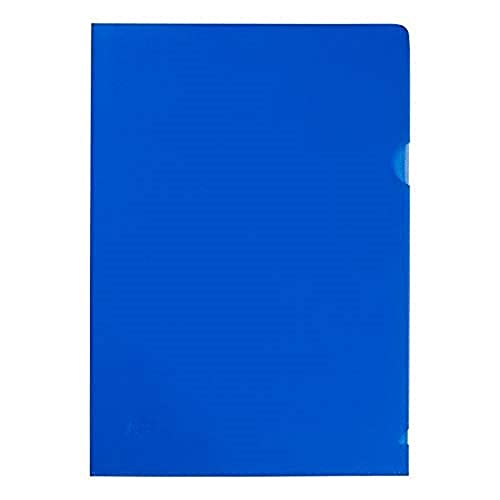 5 Star Office Folder Cut Flush Polypropylene Copy-safe Translucent 120 Micron A4 Blue [Pack 25]