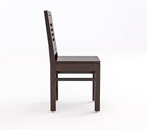 Image of Wooden Dining Set 6 Seater with Chairs | Solid Sheesham Wood 6 Seater Dining Table for Home and Dining Room Sets | Walnut Finish