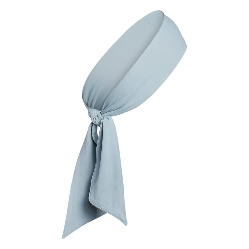 Image of adidas Alphaskin Tie Headband, Magic Grey /Acid Red, One Size