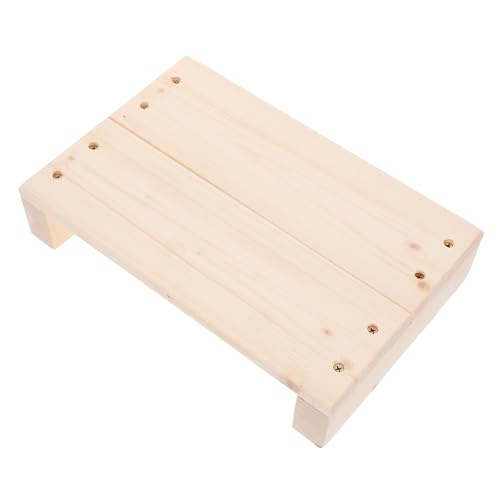 BESPORTBLE Wooden Foot Stool 30X20X6Cm for Adults and, Step Stool for Seniors, Desk and Outdoor Footrest without Non-Slip Pad, Compact Height Riser for Bedroom Kitchen Bathroom Use
