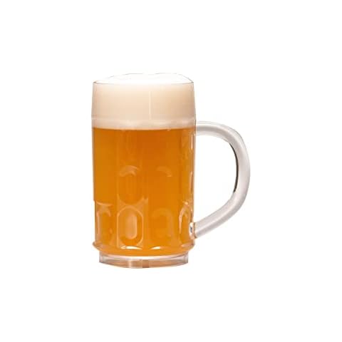 benderstore Bierkrug 300 ml 4 er Set mit Griff | glasklar | Spülmaschinenfest | Maßkrug mit Eichung aus Kunststoff Polycarbonat Cover