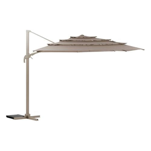 Hespéride - Parasol déporté rectangulaire multi-toile melhia lin 4 x 3m en aluminium acier et oléfine