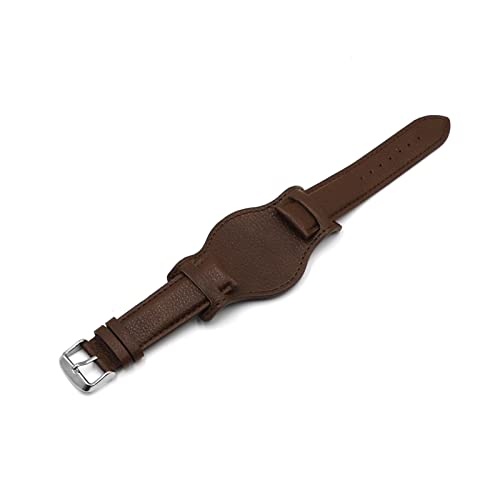 Reloj de la pulsera de los hombres YINGO, correa retro de cuero verde para exploradores