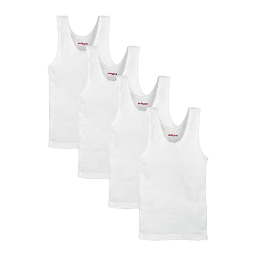 Consejos para Comprar Camisillas para Bebé de esta semana. 48 Baby Creysi Paquete 4 Camisetas Sin Mangas Preescolar 2 Años Blanco Algodón Moñito Elegante