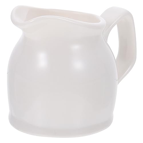 KICHOUSE 1pc Ceramic Juice Bucket Milk Creamer Jug Coffee Creamer Milk Creamer Dispenser Mini Coffee Pot Espresso Wdt Espresso Pitchers Cup Milk Jar Espresso Mug Sauce Cup Ceramics White