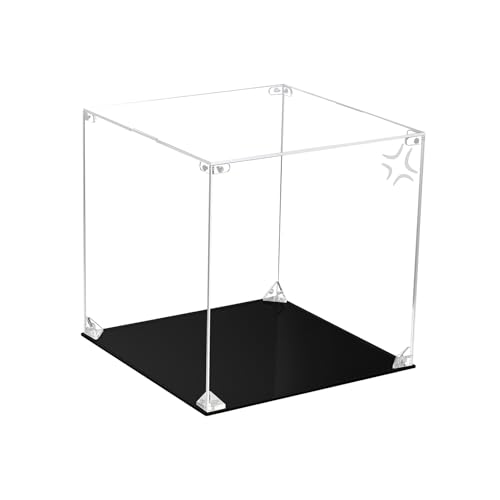 CHILLCASE Clear Acrylic Display Case with Meaningful Engraving Design,Self-Assembled Display Box,Dust-Proof Showcase for Action Figures Collectibles(Angry,9.8×9.8×9.8 inch