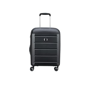 DELSEY BINALONG Hartschalen-Trolley, 55 x 40 x 20 cm, erweiterbar mit 4 Rädern, Schwarz