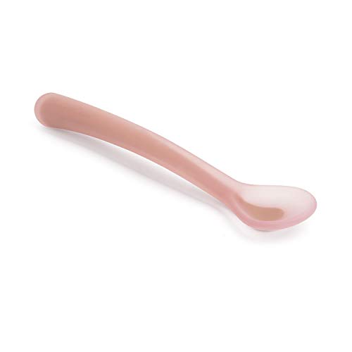 Suavinex 401179 - Cuchara de Silicona Adecuada Para Encías Sensibles Apta Para Lavavajillas Para Bebés +4 Meses, Color Rosa