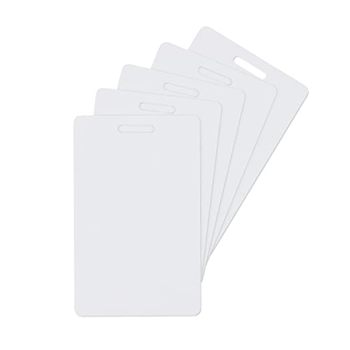 Image of Pack of 100 White PVC Cards with Slot Punch on Short Side | Graphics Quality, Standard CR80 Size